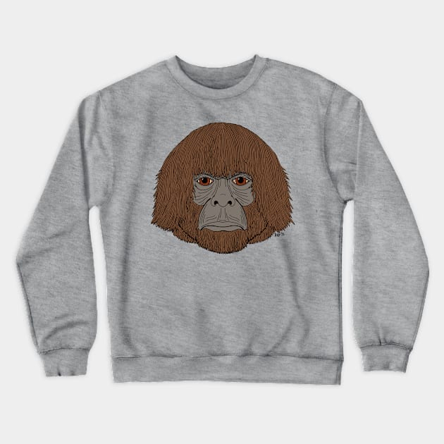 Bigfoot Portrait 2 (Human-Like) Crewneck Sweatshirt by AzureLionProductions